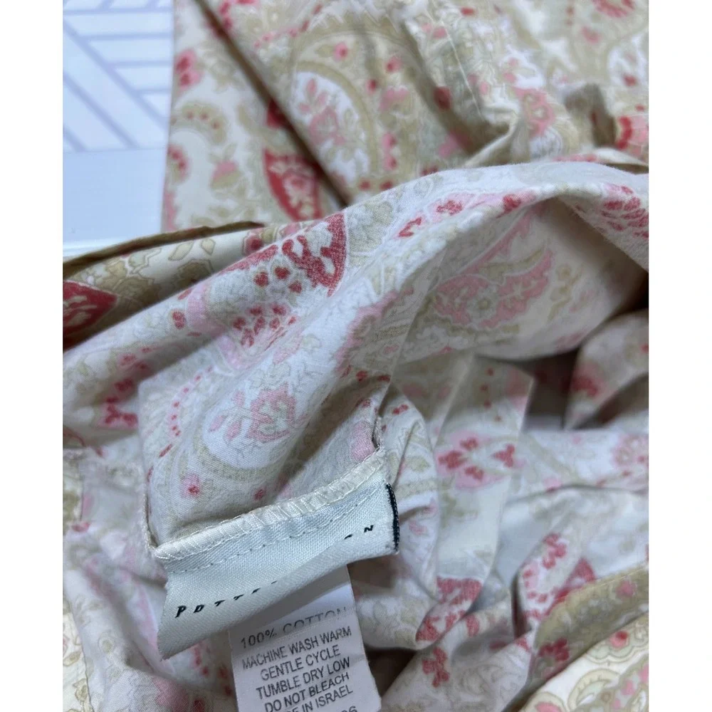 Pottery Barn Rare Paisley 2 Pillowcases Flat Sheet 100X80 Queen Full Fall